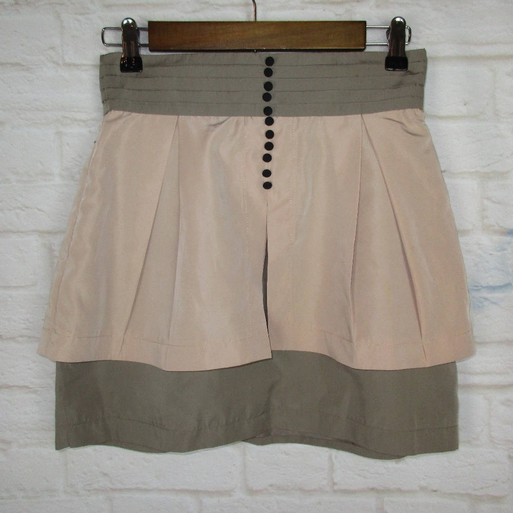 Twelve By Twelve Pink Nude Black Bow Back Skirt - Picture 2 of 7